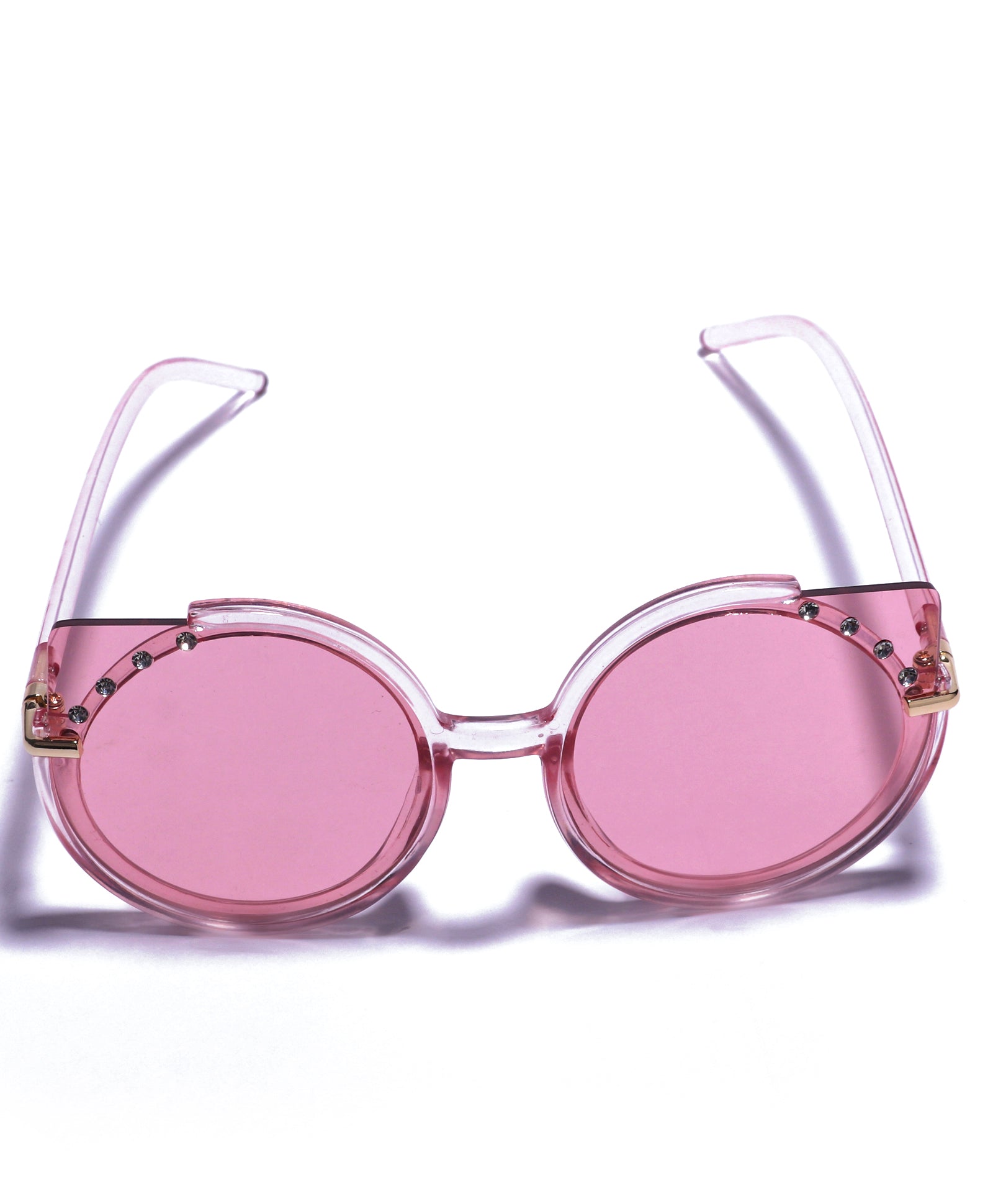 BEADS EMBELLISHED SUNGLASSES - PINK