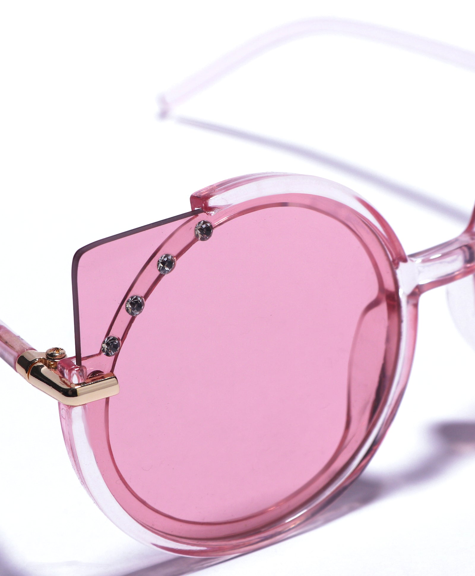 BEADS EMBELLISHED SUNGLASSES - PINK