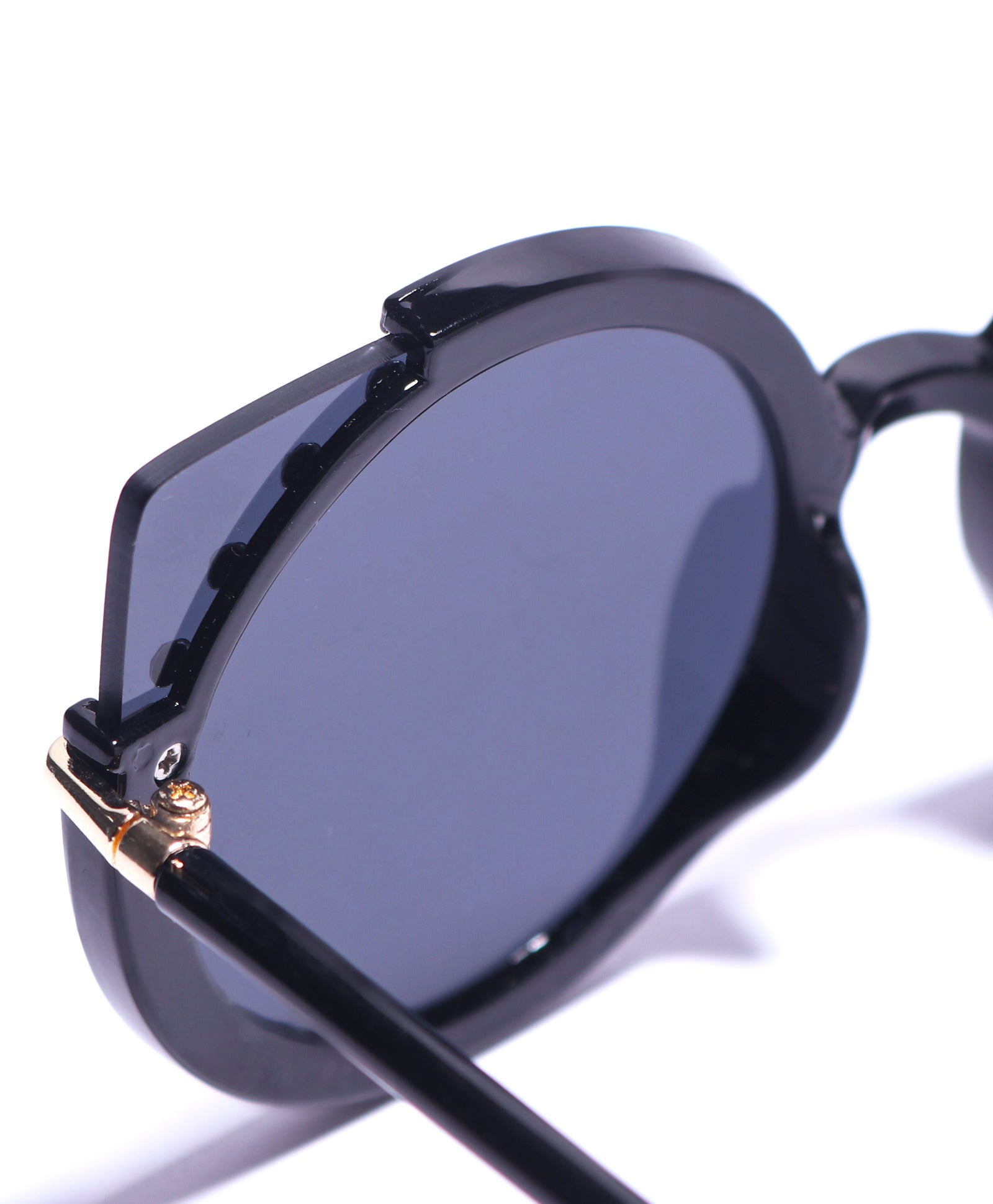 BEADS EMBELLISHED SUNGLASSES - BLACK