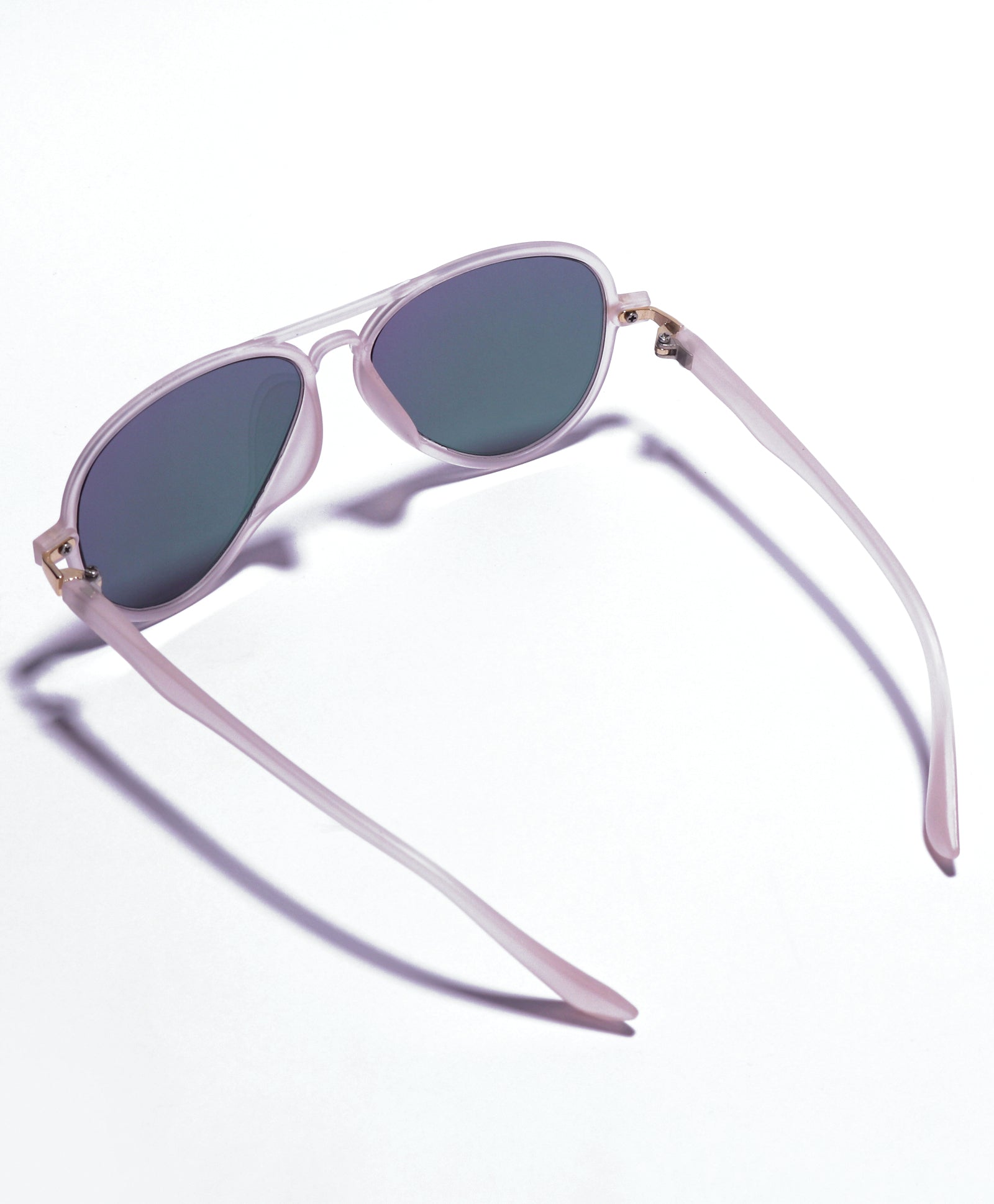 AVIATOR SHAPE MIRRORED SUNGLASSES - PINK