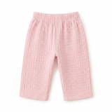 SOLID TEXTURED DOUBLE LAYER MUSLIN NIGHTSUIT - LIGHT PINK