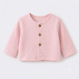 SOLID TEXTURED DOUBLE LAYER MUSLIN NIGHTSUIT - LIGHT PINK