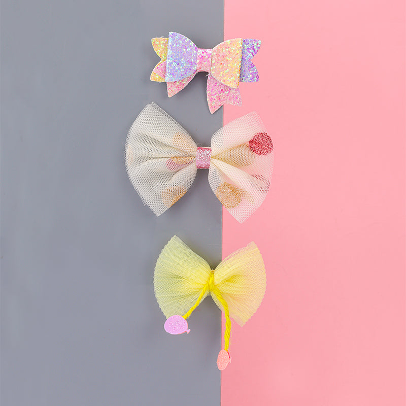 GLITTER BOW HAIR PINS