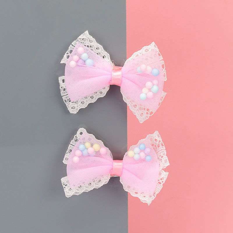 FRILL BOW HAIR PINS