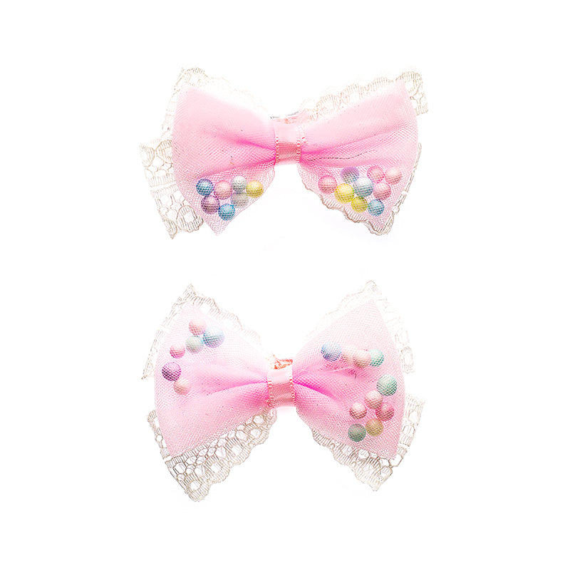 FRILL BOW HAIR PINS