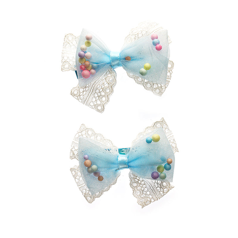 FRILL BOW HAIR PINS