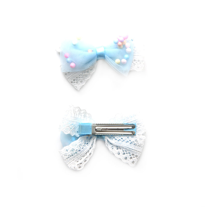 FRILL BOW HAIR PINS