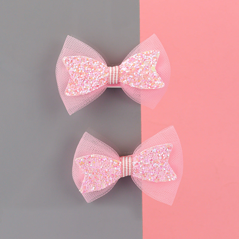 GLITTER BOW HAIR PINS