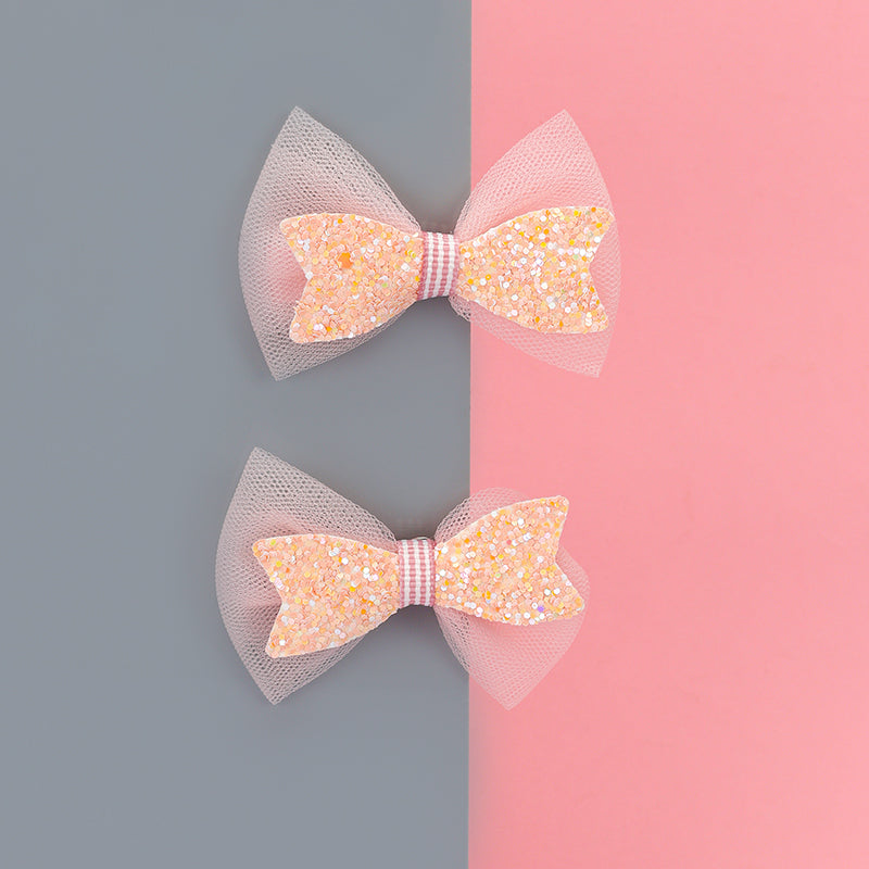 GLITTER BOW HAIR PINS