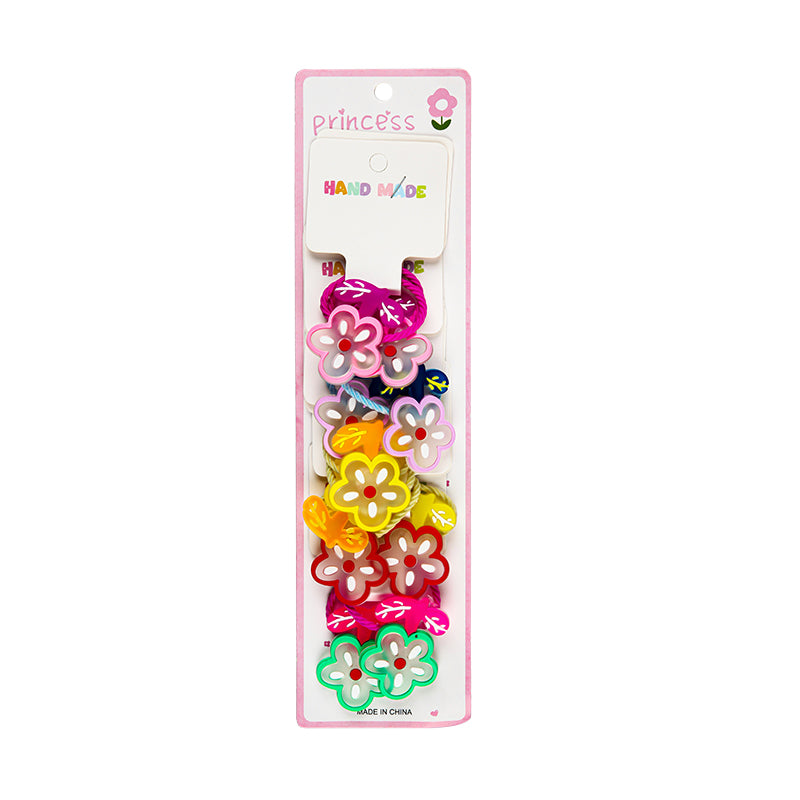 FLOWER APPLIQUE HAIR TIES