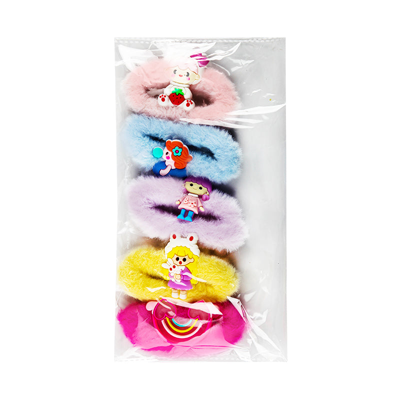 GIRL & MERMAID APPLIQUE FUR HAIR TIES