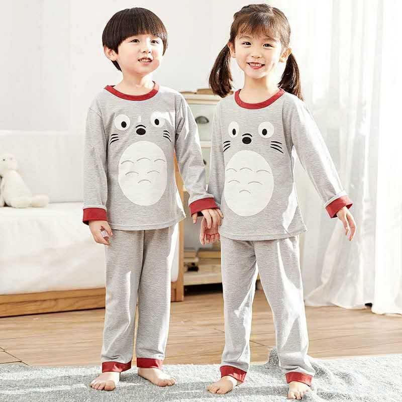 BEAR FACE FULL SLEEVES NIGHT SUIT - GREY