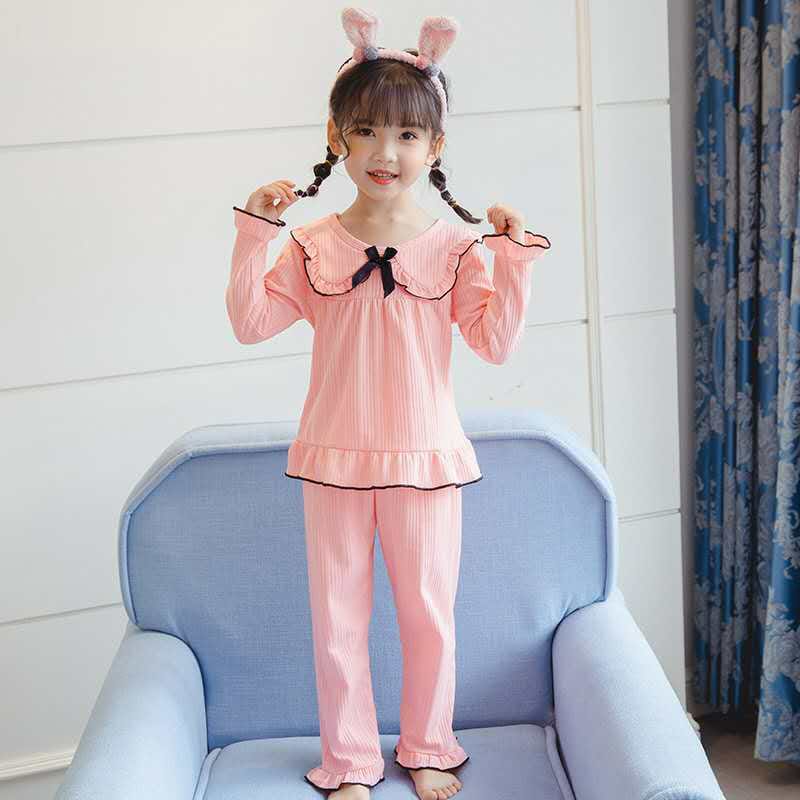 SOLID COLLAR FULL SLEEVES NIGHT SUIT - PEACH