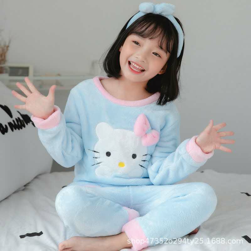 KITTY FURR FULL SLEEVES NIGHT SUIT -BLUE