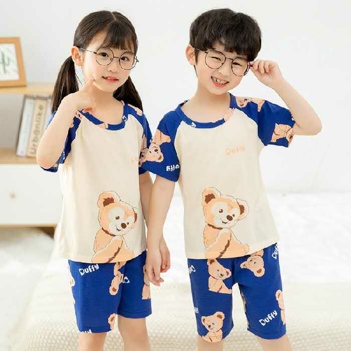 TEDDY T-SHIRT AND SHORTS - BLUE