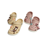 GIRL CHARM APPLIQUE CLOGS - BEIGE