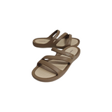STRIPES DETAILED SLIPPERS - BROWN