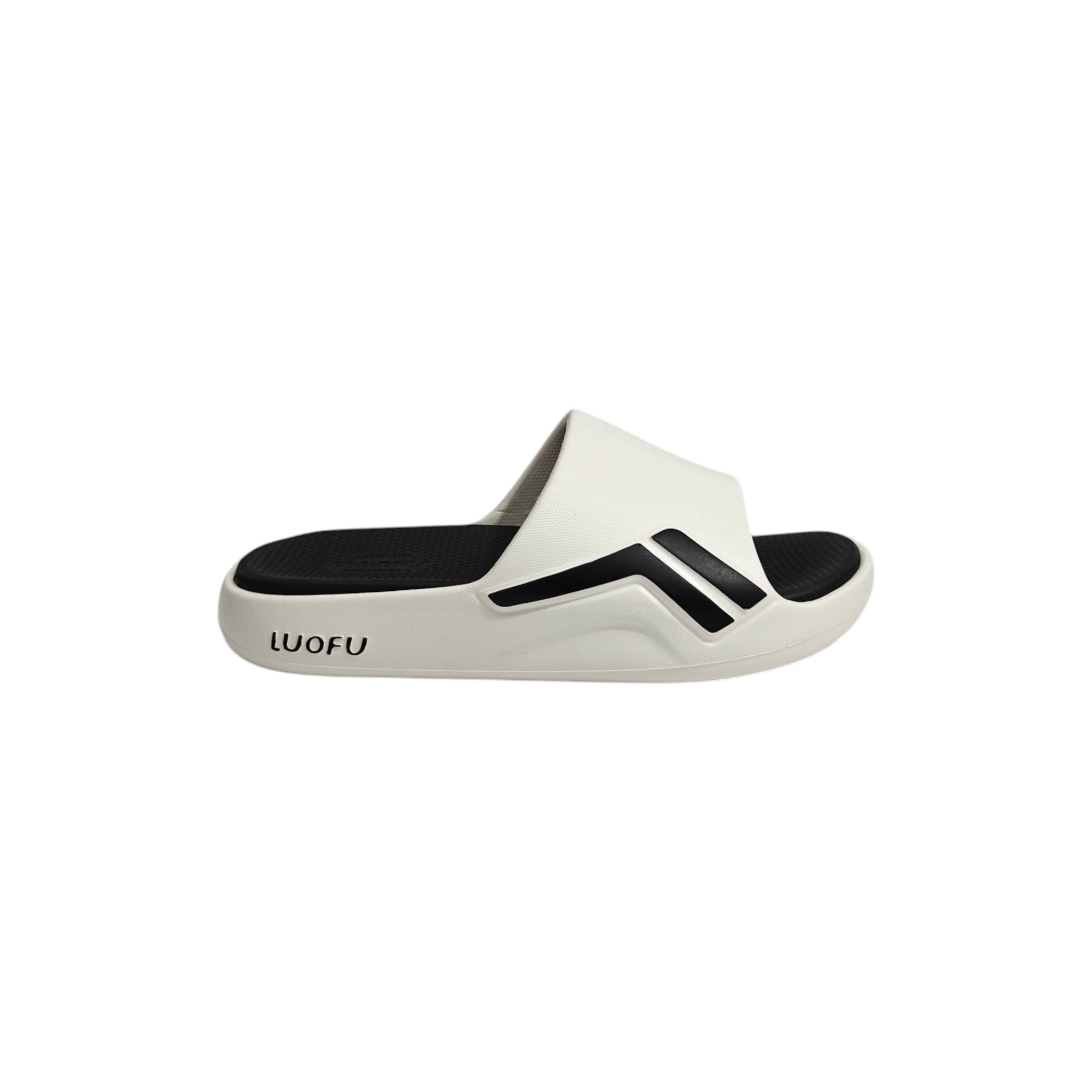SOLID STRIPES PATCH SLIDERS - WHITE