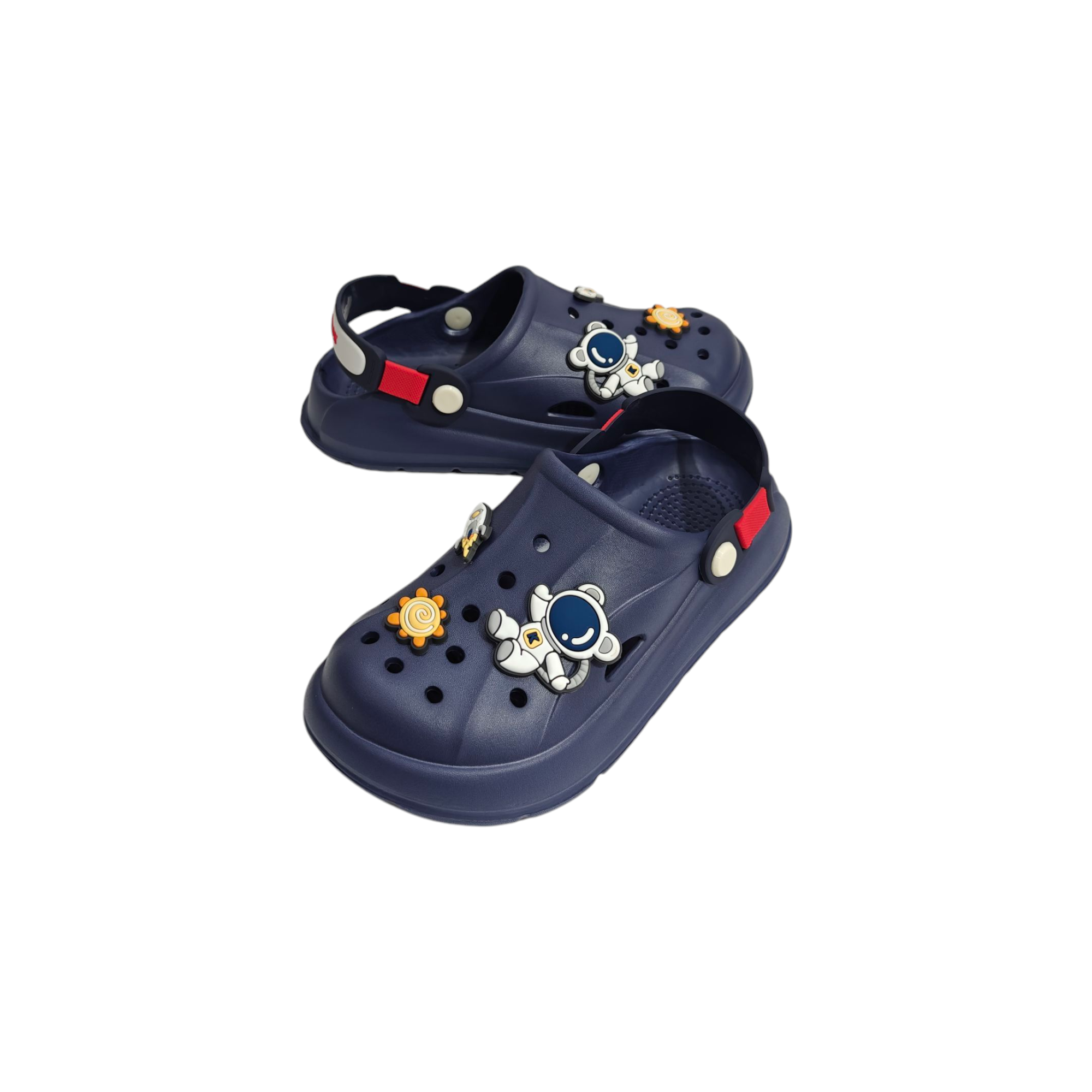 ASTRO THEME BACK STRAP CROCS - NAVY