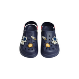 ASTRO THEME BACK STRAP CLOGS - NAVY