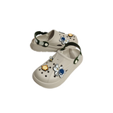 ASTRO THEME BACK STRAP CLOGS - GREY