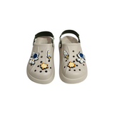 ASTRO THEME BACK STRAP CLOGS - GREY