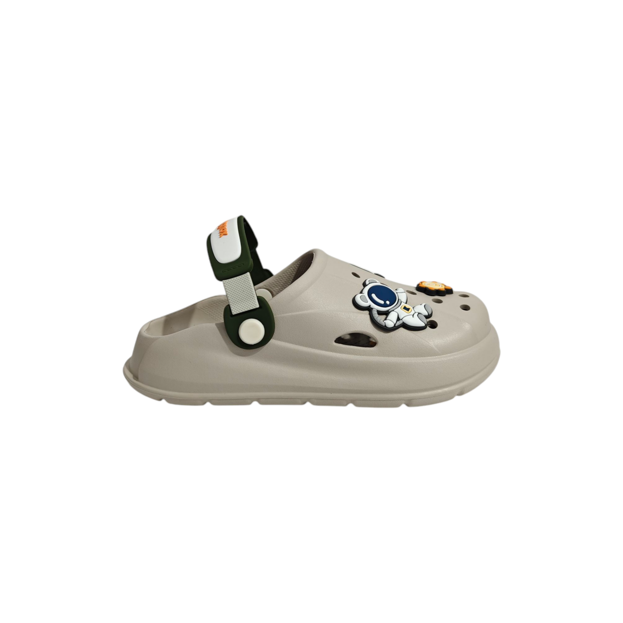 ASTRO THEME BACK STRAP CROCS - GREY