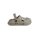 CAMERA & CROCODILE APPLIQUE CLOGS - GREY