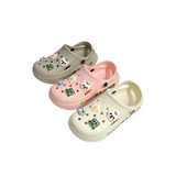 CAMERA & CROCODILE APPLIQUE CLOGS - GREY