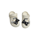 Teddy Bear Applique Clogs - White