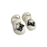 Teddy Bear Applique Clogs - White