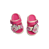 Cat Applique Sandal Style Clogs - Dark Pink