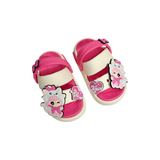 Cat Applique Sandal Style Clogs - Dark Pink