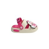 Cat Applique Sandal Style Clogs - Dark Pink