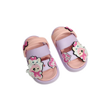 Cat Applique Sandal Style Clogs - Light Pink