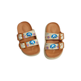 Avengers Print Buckle Applique Flip-Flop - Brown