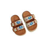 Avengers Print Buckle Applique Flip-Flop - Brown