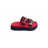 Avengers Print Buckle Applique Flip-Flop - Red & Navy