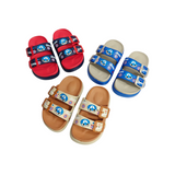 Avengers Print Buckle Applique Flip-Flop - Grey & Blue