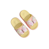 Sequined Butterfly Applique Flip Flops - Yellow