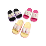 Sequined Butterfly Applique Flip Flops - Yellow