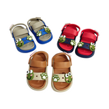 Frog Applique Sandal Style Clogs - Red