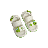 Bunny & Bow Applique Sandal Style Clogs - White & Green