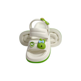 Bunny & Bow Applique Sandal Style Clogs - White & Green