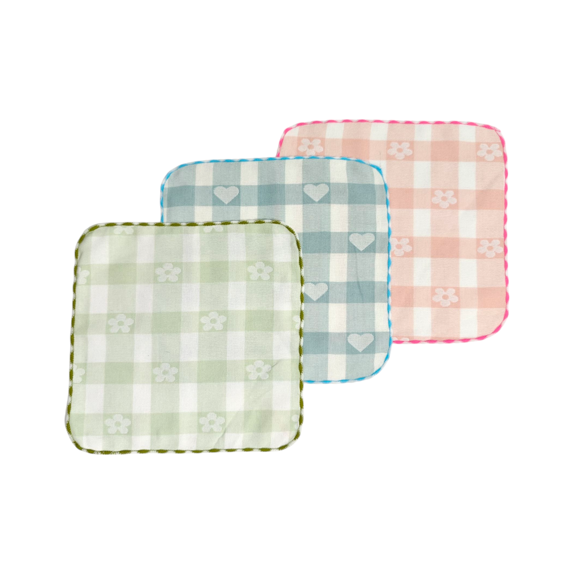 ASSORTED MUSLIN HANDKERCHIEFS PACK OF 3 - MULTICOLOR