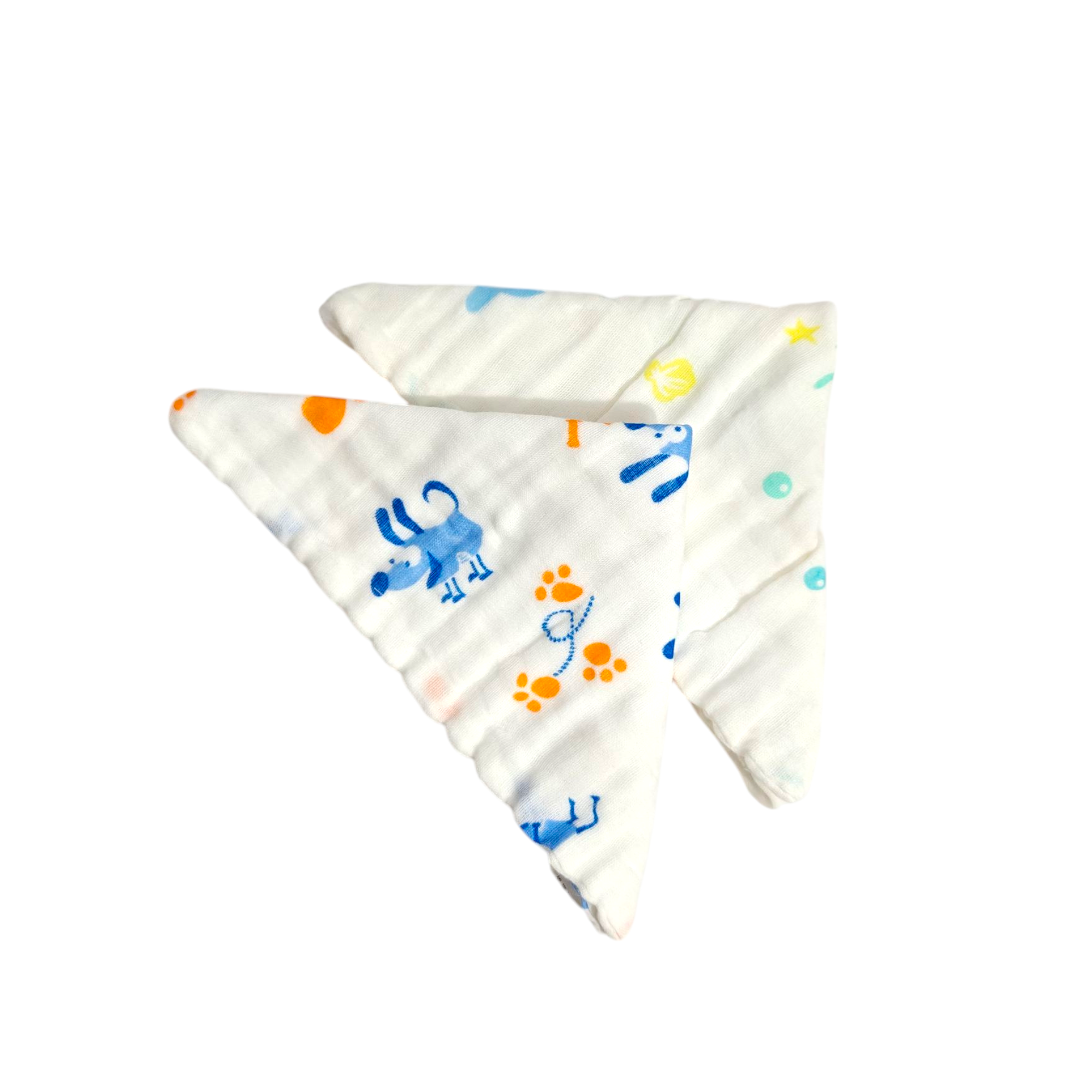 ASSORTED MUSLIN HANDKERCHIEFS PACK OF 3 - MULTICOLOR
