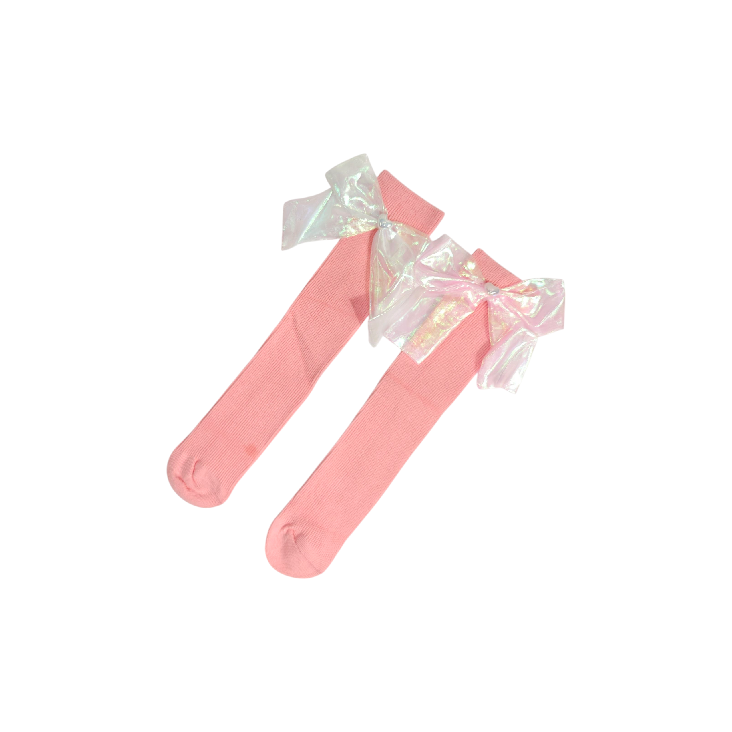 SATIN BOW KOREAN STYLE FREE SIZE COTTON LONG SOCKS