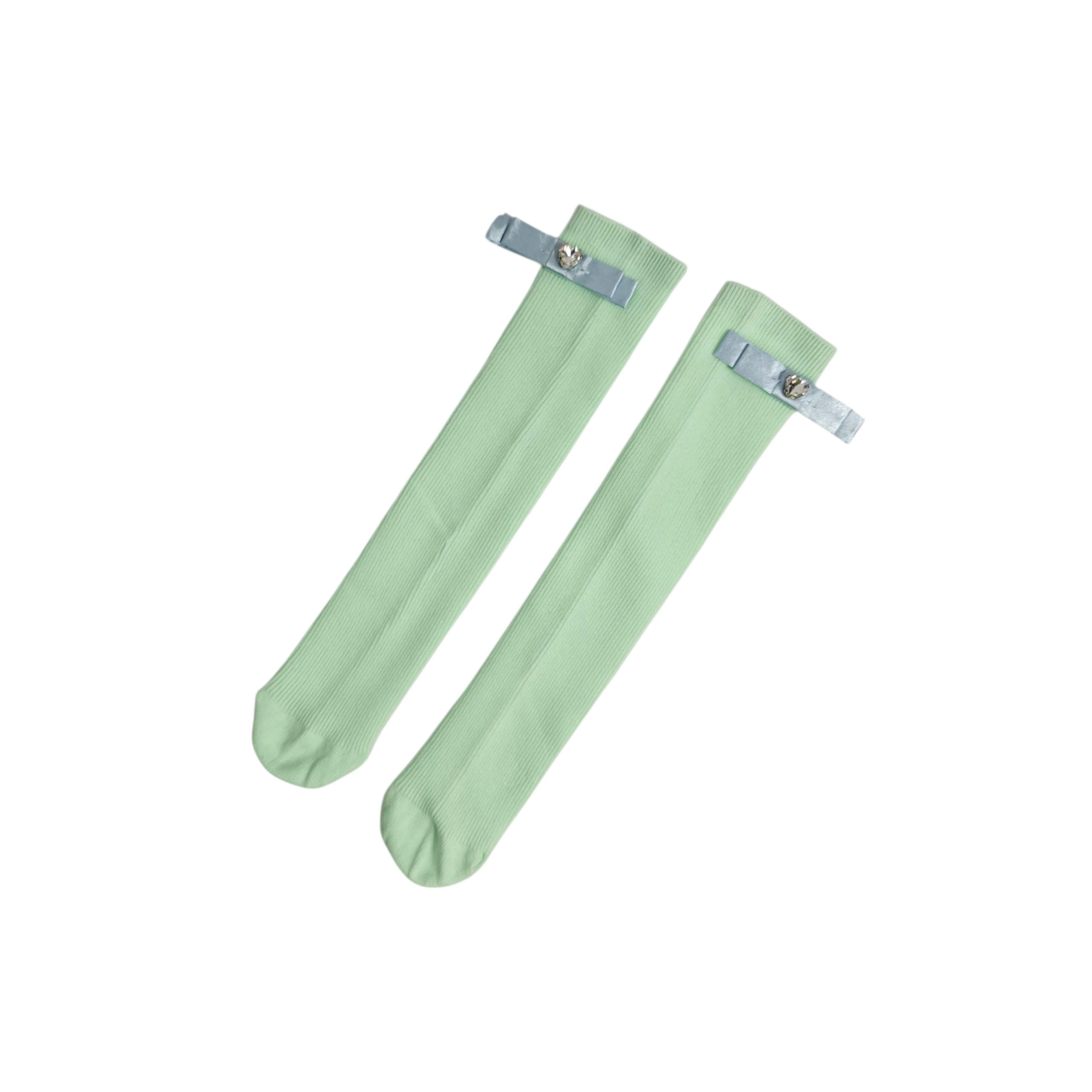 BEADED KOREAN STYLE FREE SIZE COTTON LONG SOCKS