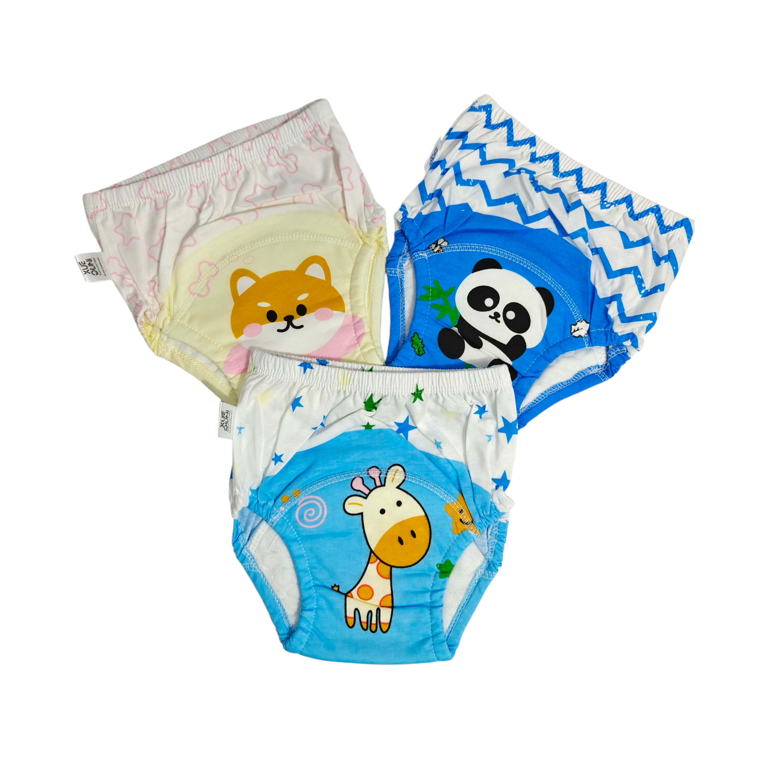UNISEX PADDED BOTTOMS (UNDERWEAR) - PACK OF 3 ASSORTED PRINTS