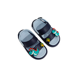 LITTLE DINO APPIQUE SANDAL STYLE CLOGS - NAVY